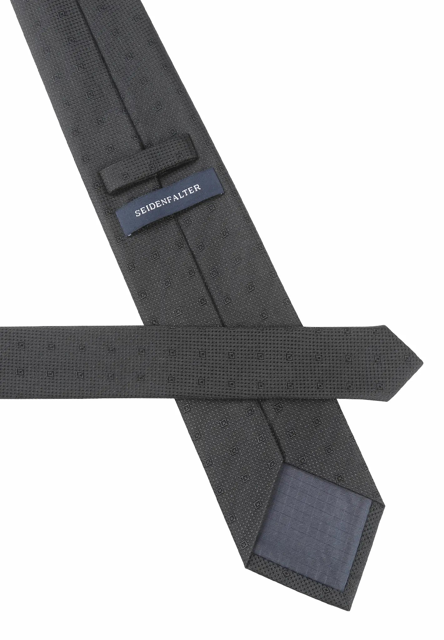 (Schwarz Mikrostruktur) Trauerkrawatte Mikrostruktur – Rückseite Label