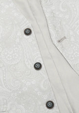(Champagner) Hochzeitsweste Herren Paisley – Detailansicht Knöpfe und Paisley-Muster