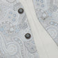 (Blau) Hochzeitsweste Herren Paisley – Detailansicht Knöpfe und Paisley-Muster