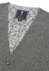 (Grau) Weste Herren Tweed – Prince Bowtie Label mit Größenangabe