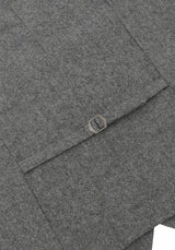 (Grau) Weste Tweed – Rückansicht mit verstellbarem Riegel