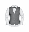 (Grau) Westen Set Herren Tweed mit Fliege – Outfit auf Mannequin mit weißem Hemd