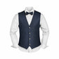 (Dunkelblau) Westen Set Herren Tweed mit Fliege – Outfit auf Mannequin mit weißem Hemd