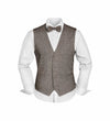 (Beige) Westen Set Herren Tweed mit Fliege – Outfit auf Mannequin mit weißem Hemd