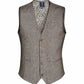 (Beige) Westen Set Tweed – Weste Frontalansicht mit floralem Innenfutter