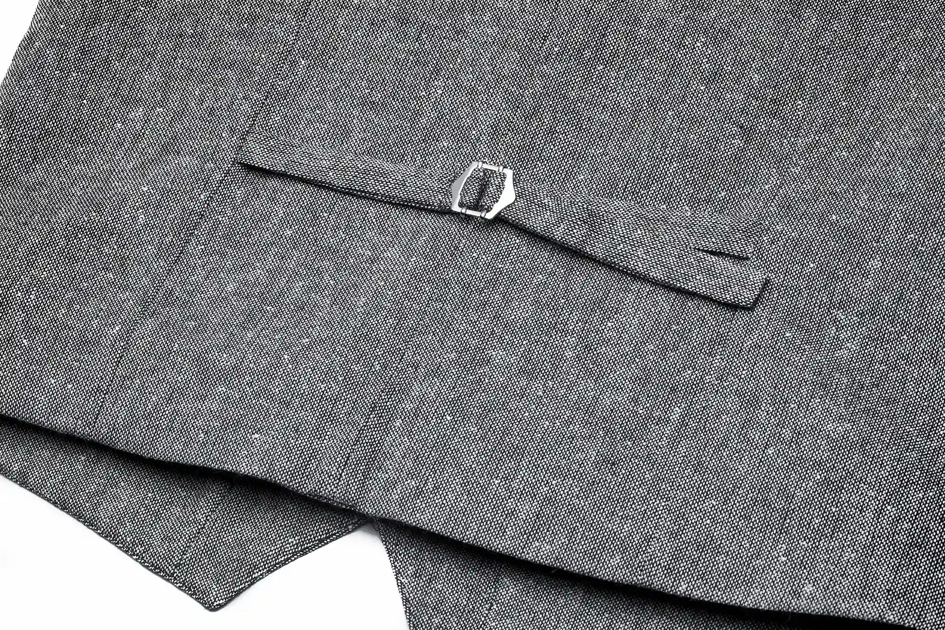 (Grau) Westen Set Herren Tweed – Rückseite mit verstellbarem Riegel