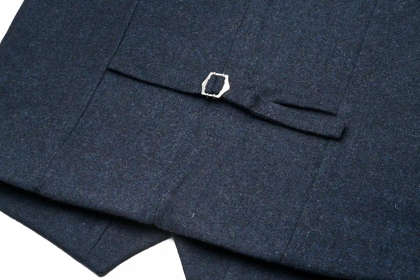 (Dunkelblau) Westen Set Herren Tweed – Rückseite mit verstellbarem Riegel