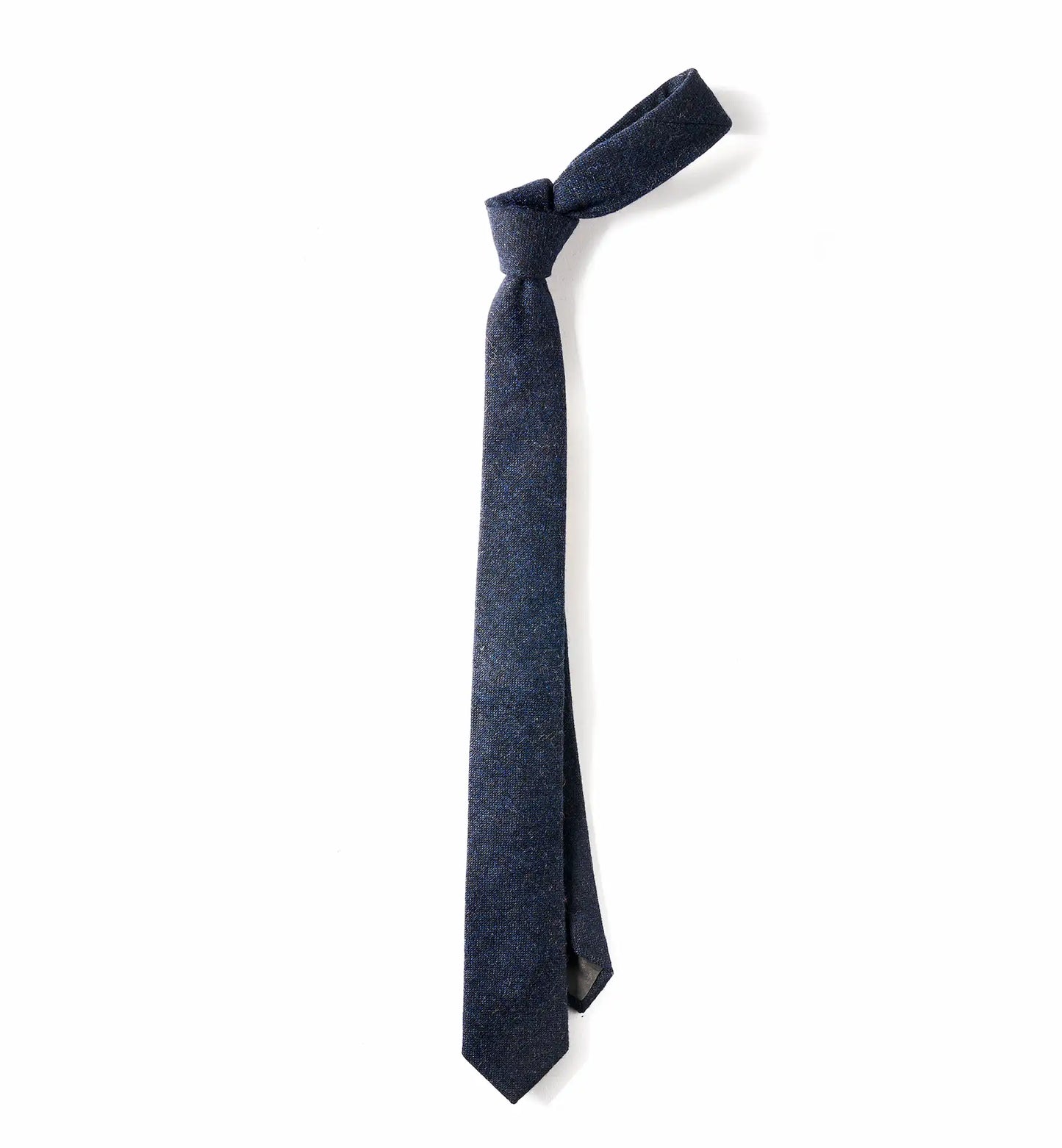 (Dunkelblau) Krawatte Herren Tweed Wolle – Detailansicht
