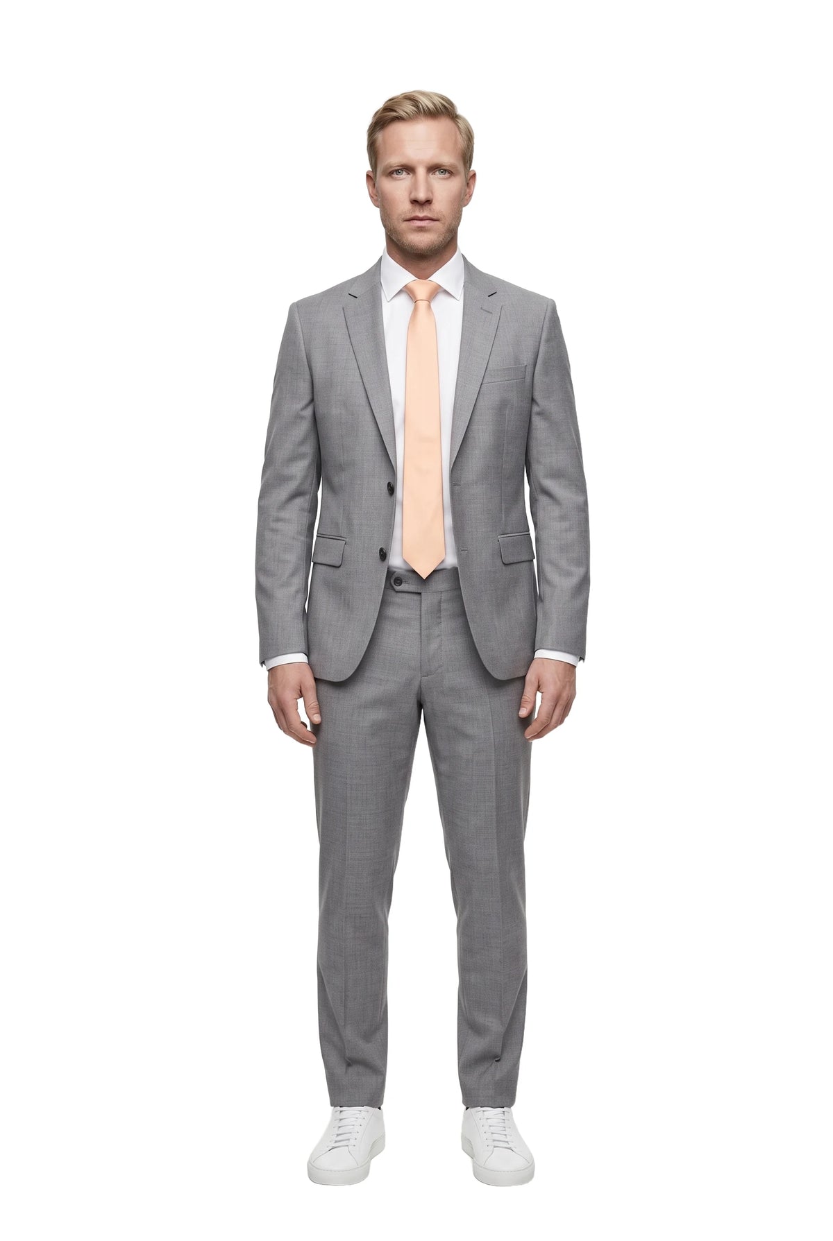 (Apricot) seidenkrawatte herren pastell getragen ganzkörper look